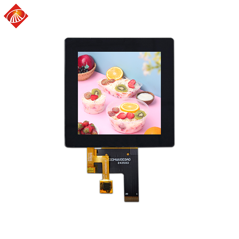 3.4寸方形液晶屏 480×480 MIPI接口20PIN 電容觸摸+蓋板
